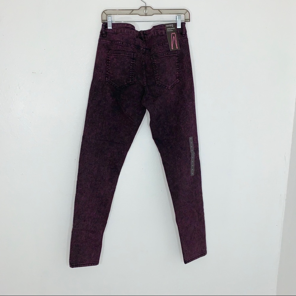 H&M Divided Burgundy & Black Jeans Size 12 NWT - Picture 4 of 4